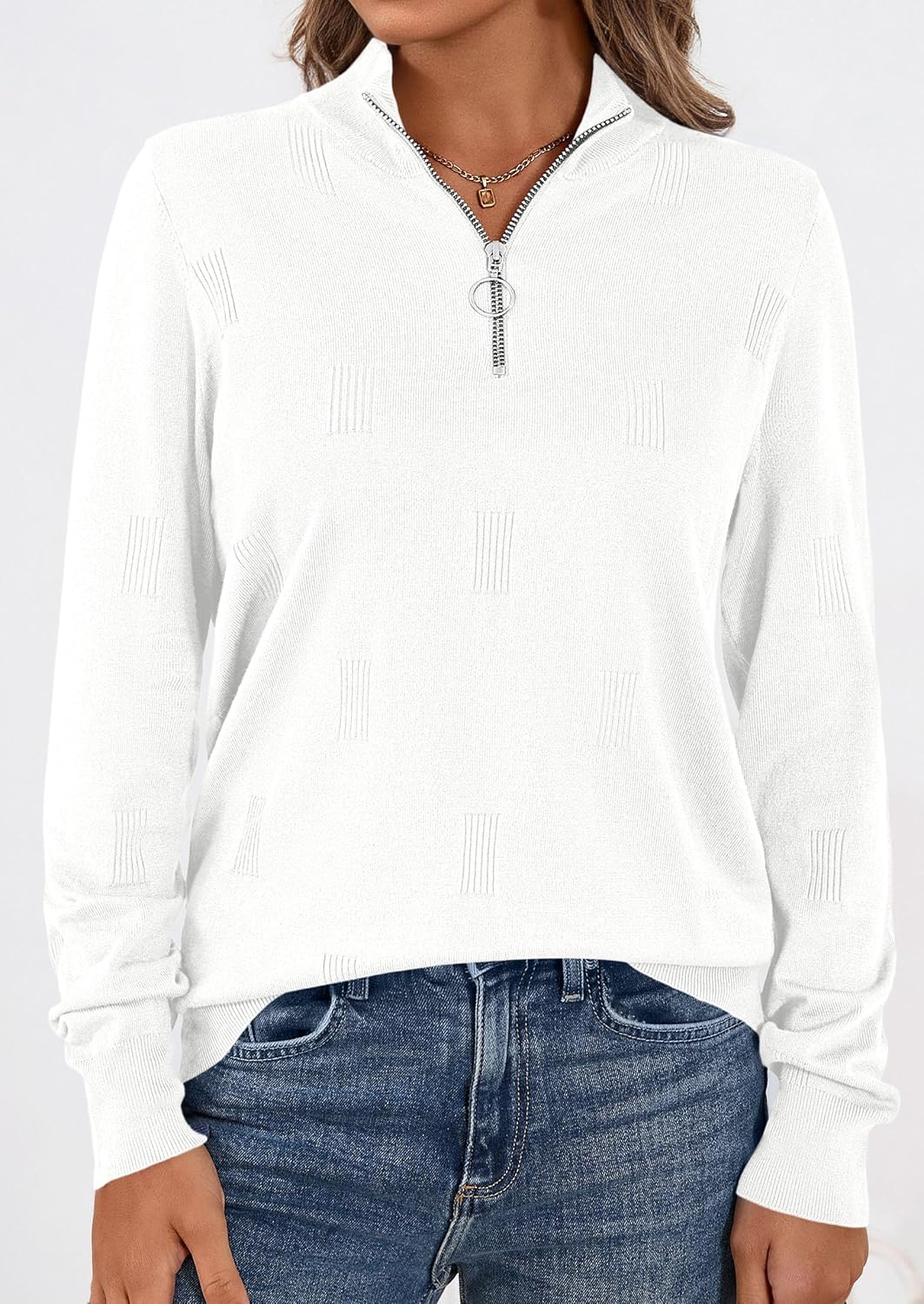 PRETTYGARDEN Womens Sweaters Quarter Zip Knit Long Sleeve Business Casual Pullover Tops 2026 Fall Fashion Work Outfits - Image 7