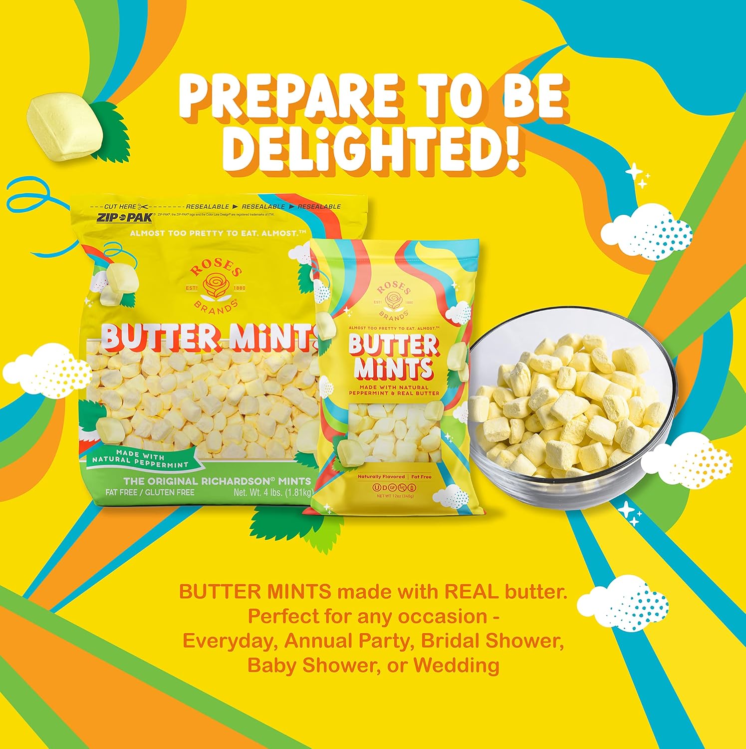 Roses Brands - Butter Mints - 4 lbs (1-Pack)
