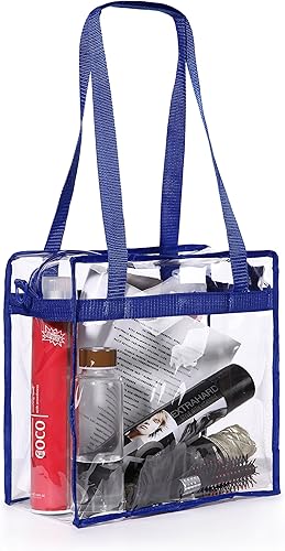 Vista 23 de BAGAIL Bolsas transparentes aprobadas para estadios con cierre de cremallera, bandolera bandolera con correa ajustable Negro