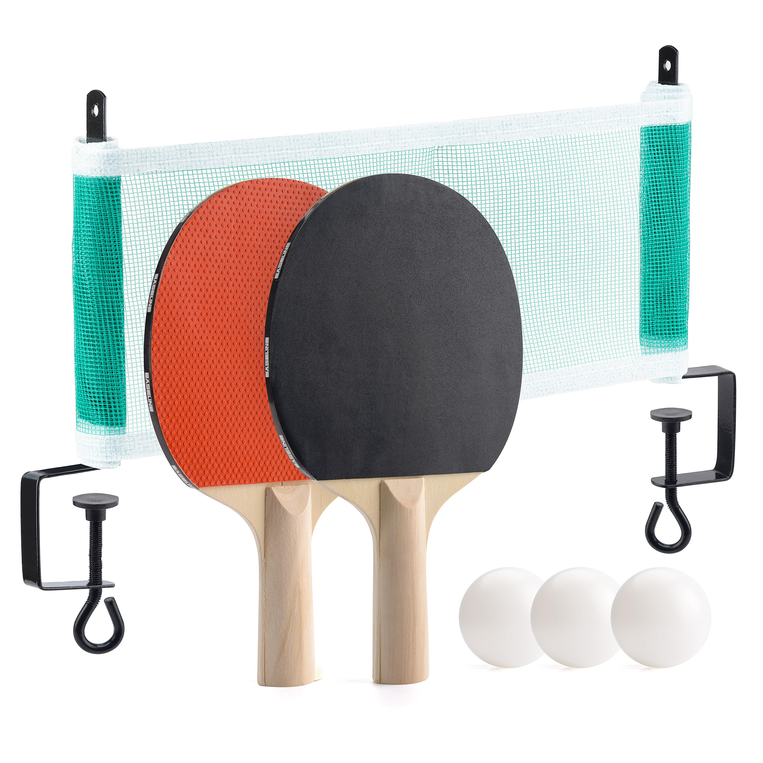 Toyrific | Baseline Table Tennis Ping Pong Set with 2 Bats, 3 Balls And Net, Outdoor Indoor Family Games