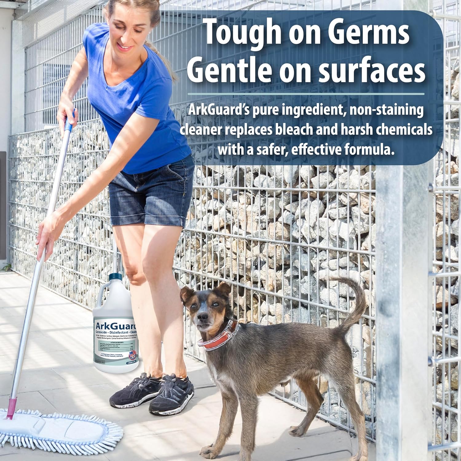 Kennel Cleaner and Disinfectant Concentrate with Pump Sprayer, 1 Gallon