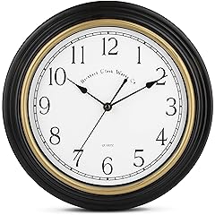 Bernhard Products Decorative Black Wall Clock 12 Inch Silent Non Ticking Battery Operated Vintage photo Bernhard Products Decorative Black Wall Clock 12 Inch Silent Non Ticking Battery Operated Vintage