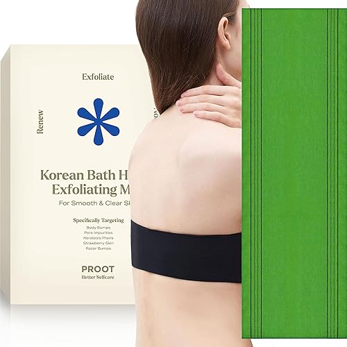 Toalla exfoliante coreana de gran tamaño  Toalla exfoliante coreana para una piel suave  Depurador coreano de espalda para uso en la ducha