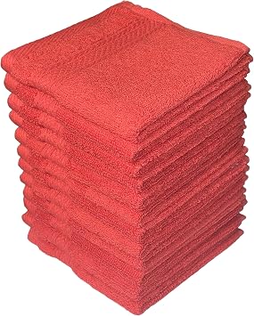 Washcloths, 12 Pack, 100% Ring Spun Cotton Wash Cloths for Body and Face, Design to exfoliate Your Hands, Extra Soft and Absorbent Machine Washable Size 12 x 12 Inch.