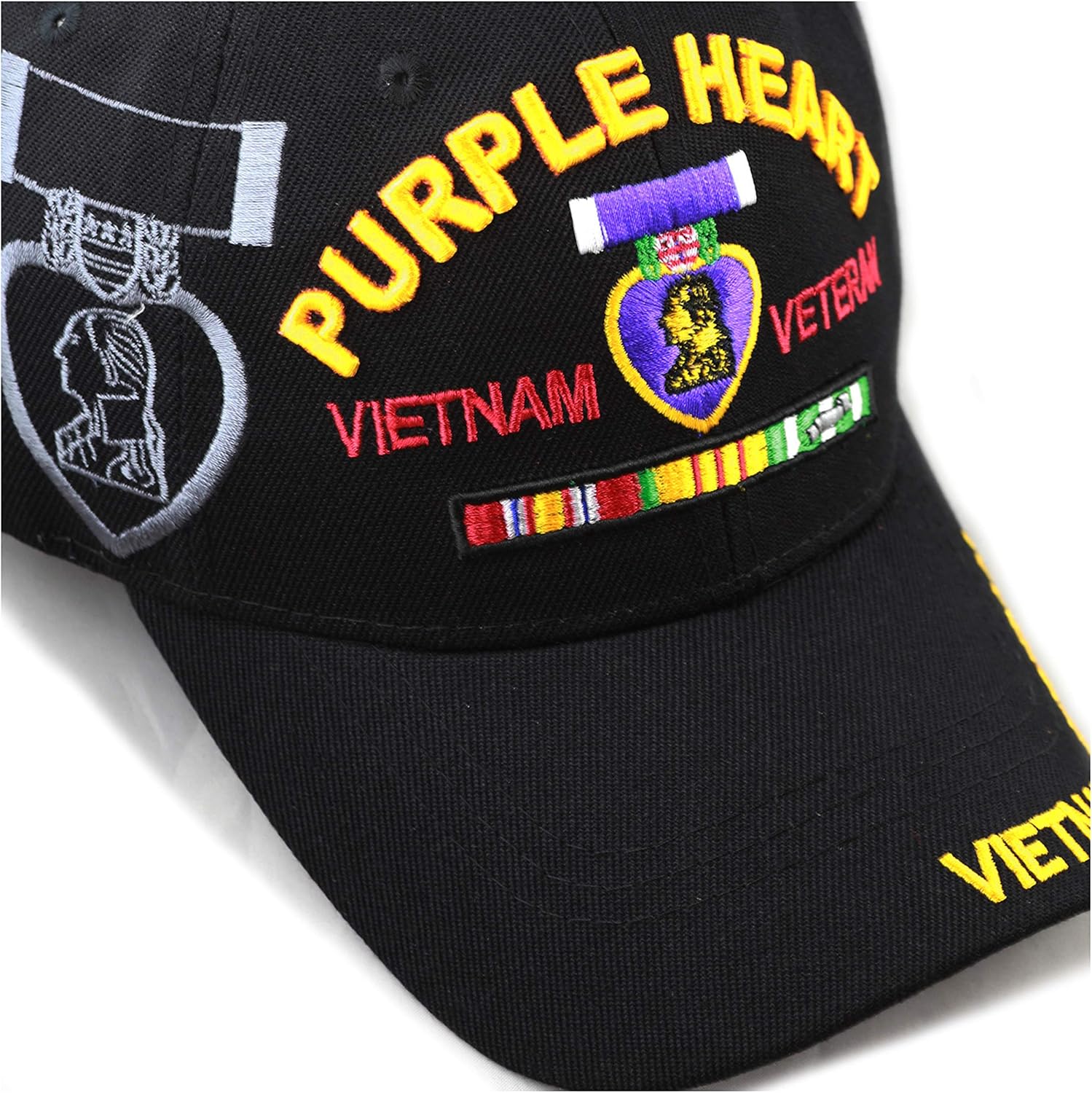 US Military Purple Heart Medal Vietnam Veteran Cap (Black)