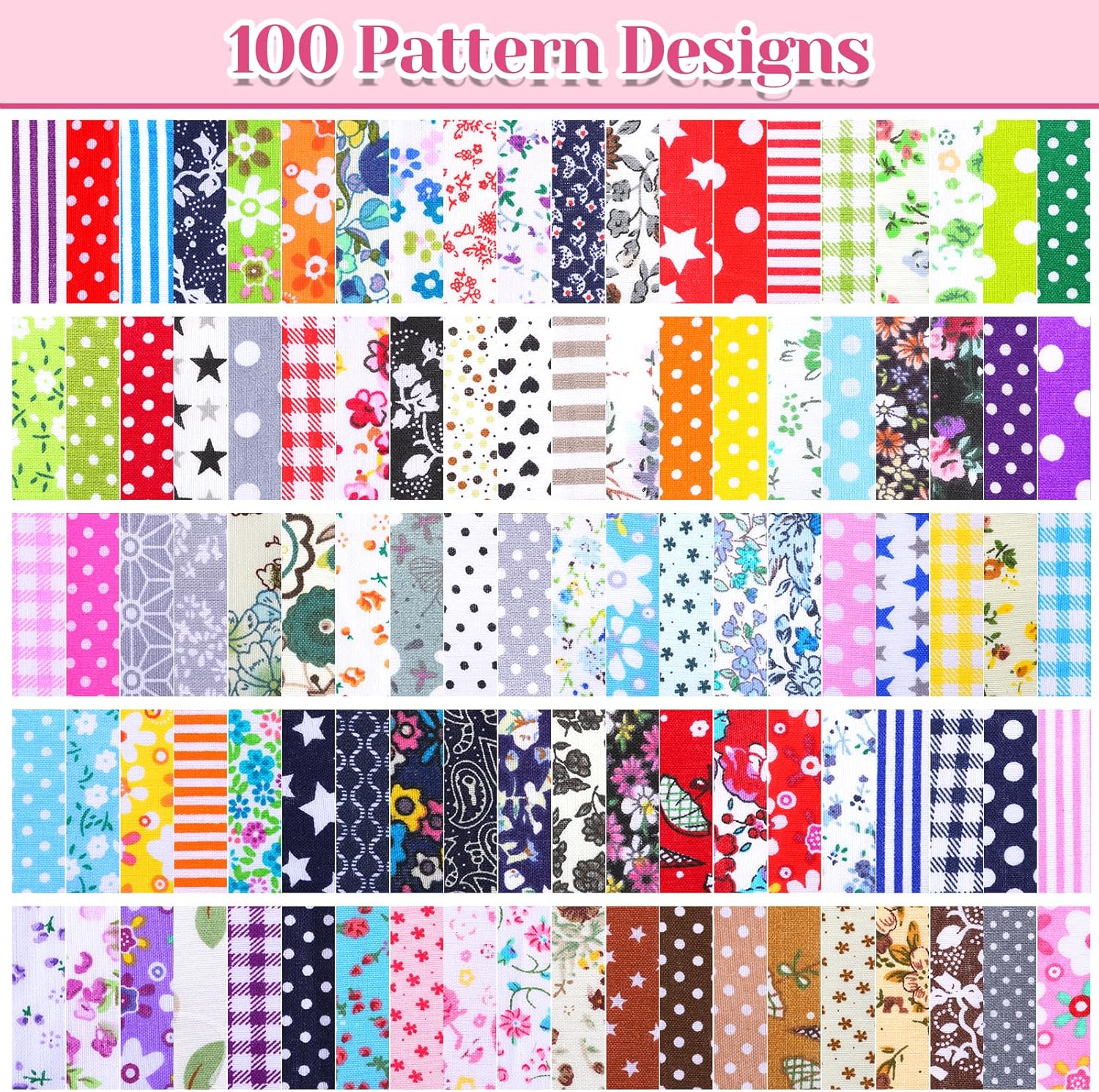 500 Pcs 4 x 4 Inch Cotton Fabric Squares, Precut Patchwork Quilting Fabric Bundles, Layer Fat Flower Fabrics Patchwork, Layer Precut Quilt Material, for DIY, Crafts, Sewing, Beginners, Cloths
