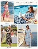 GRACE KARIN Womens Summer Maxi Floral Dress Casual – Full-length front zipper closure