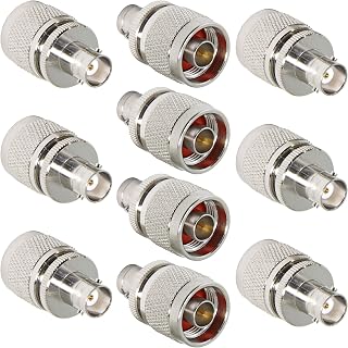 BNC to N Male, 10-Pack BNC Female Jack to N Male Plug Coax Connector Adapter RFAdapter for Ham Radio Antenna, Analyzer