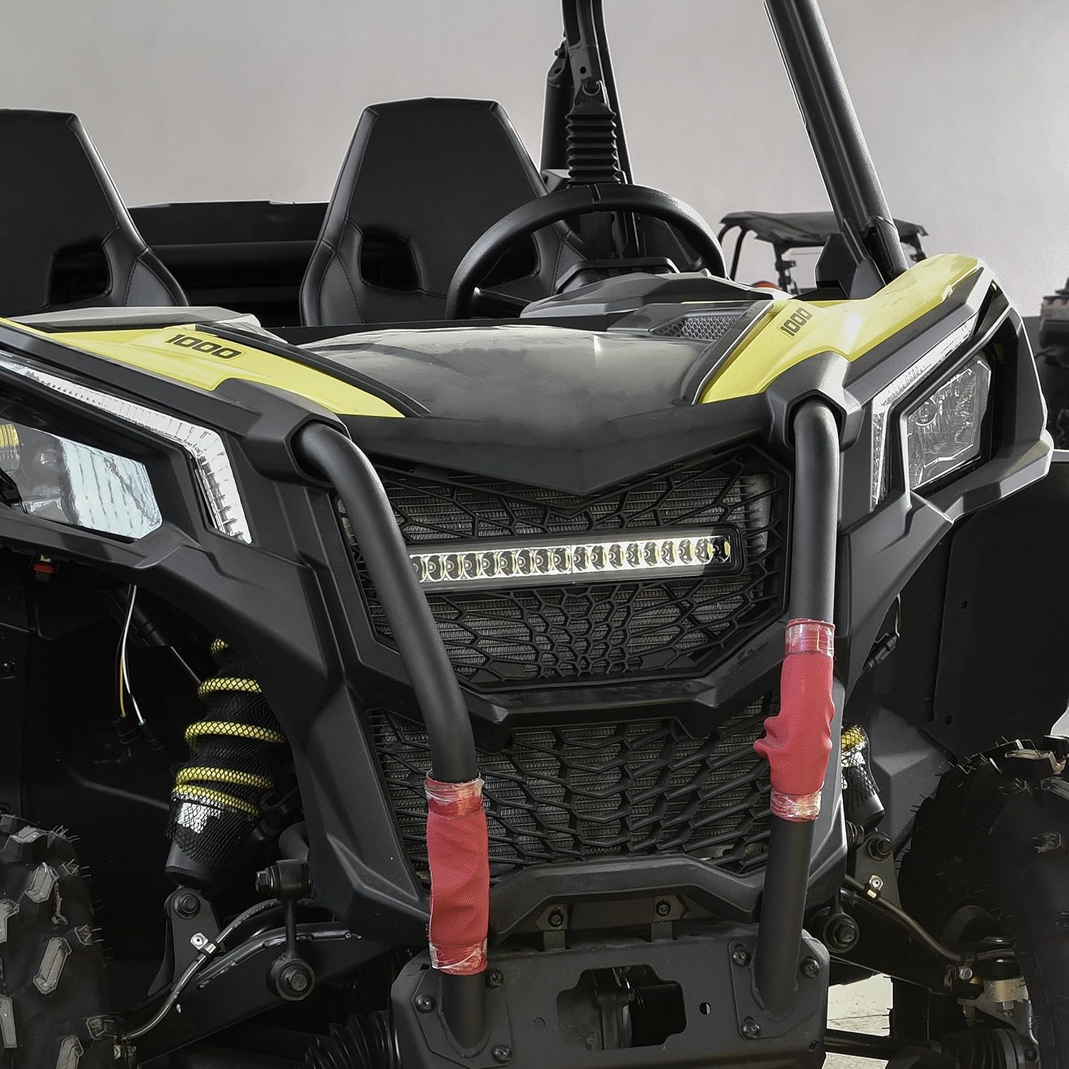 SAUTVS Grill with Light for Maverick Trail, Front Mesh Grille with LED Light Bar for Can-Am Maverick Trail Sport Max 2018-2026 Accessories (1PCS)