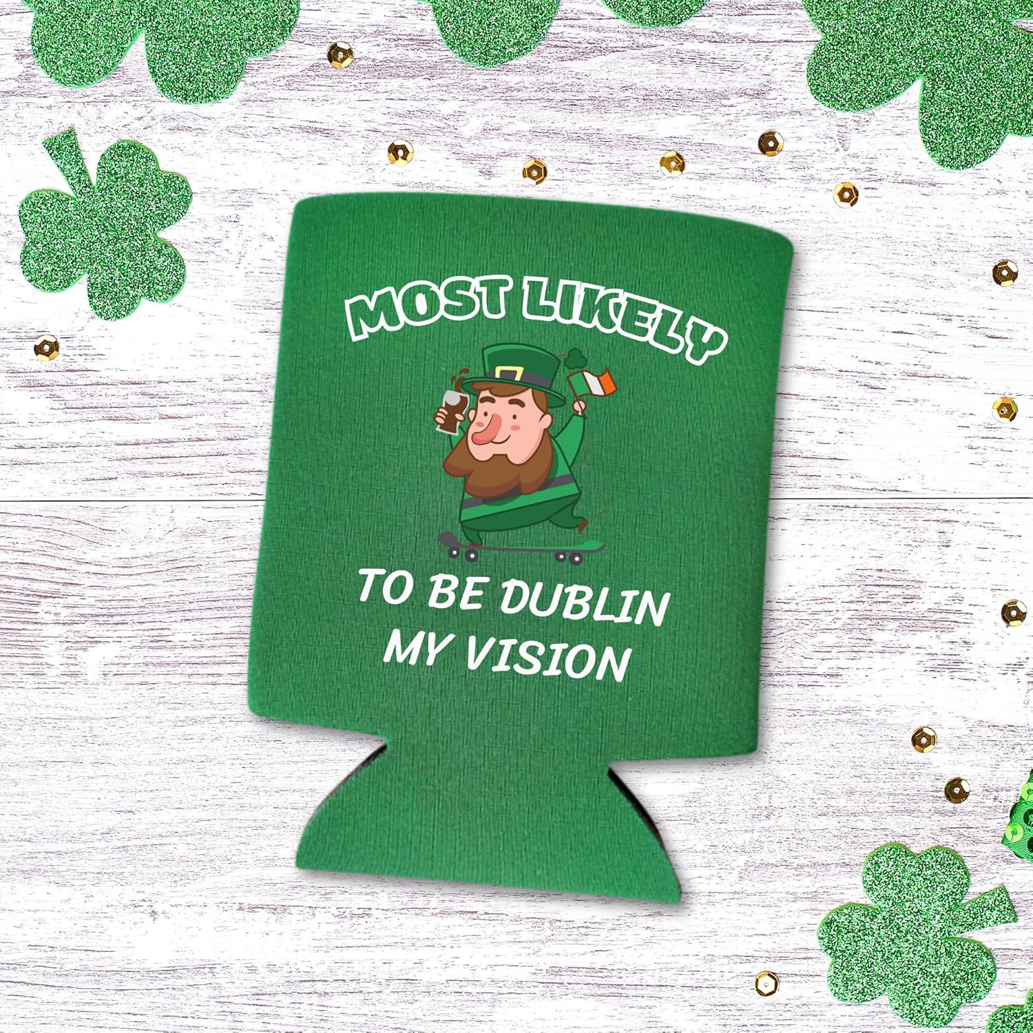 Funny St. Patrick's Day Beer Coolers, Saint Patrick's Day Bundle Coolies, St. Paddy Day Party Gifts, Irish Coolies, Drink Accessory (Set of 6)