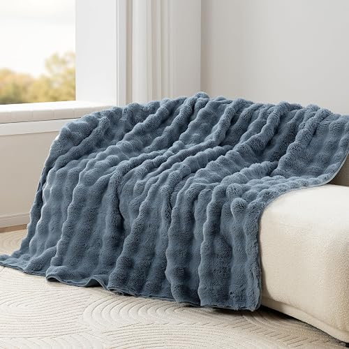 Berkshire Faux Fur & Velisse Reversible Blanket - Ultra Soft Plush Blanket for C