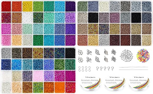 Ybxjges 42000Pcs 2mm Glass Seed Beads 12/0 Small Tiny Beads