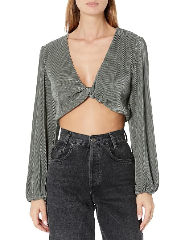ASTR the label Women's Cataleya top, Dark sage, M by ASTR the label - Used condition - US$10.58