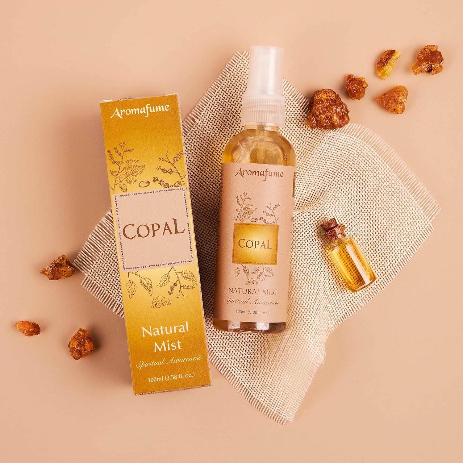 Spiritual Awareness - Resin Natural Mist Gift Set by Aromafume | 5 x 50ml/0.17oz | Frankincense, Benzoin, Copal, Frankincense+Myrrh | Made with Pure extracts | Non-Alcoholic, Non-Toxic & Vegan