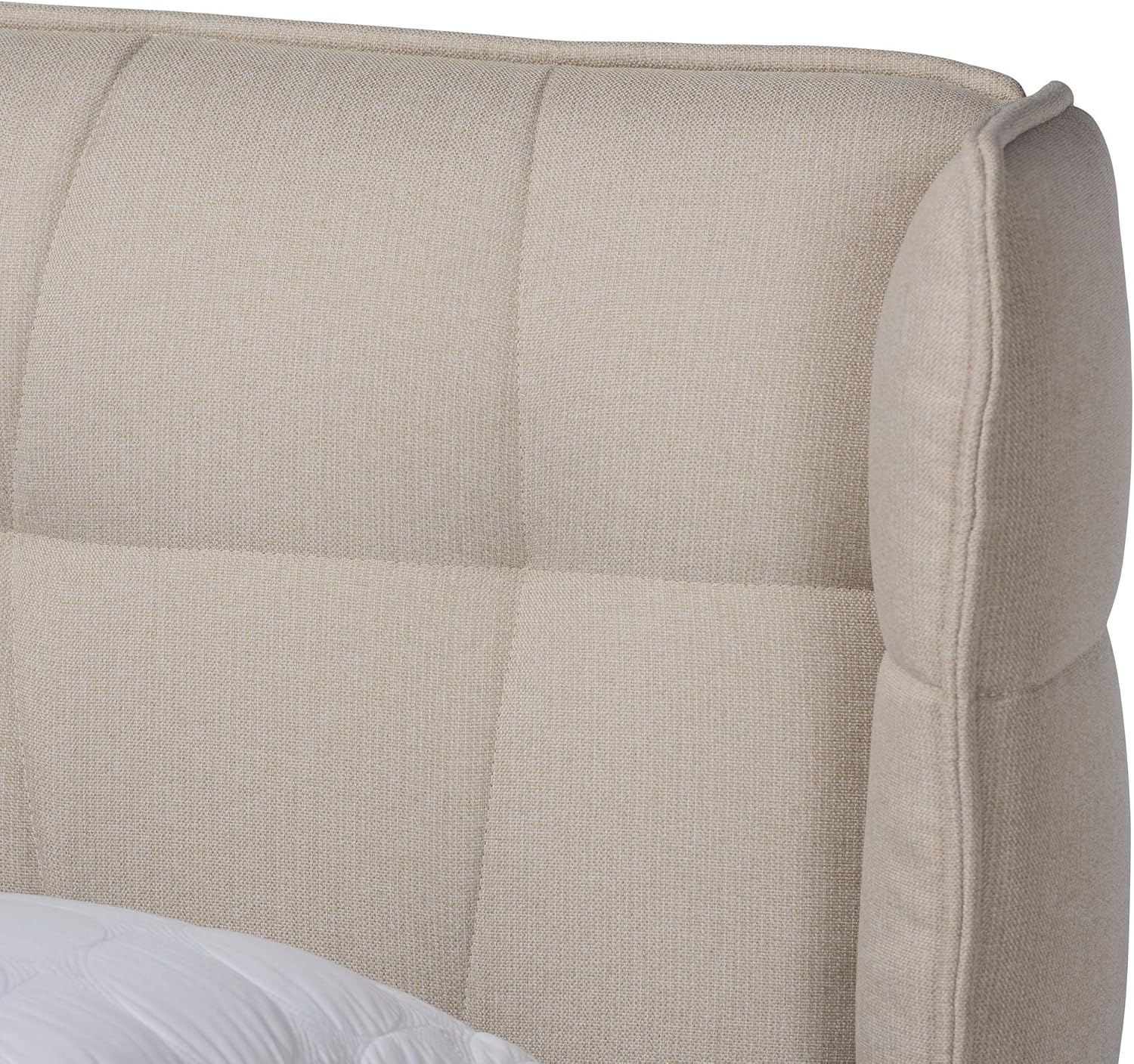 Baxton Studio Beds (Platform), Queen, Light beige/Walnut brown