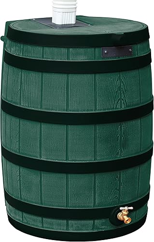 Rain Wizard - Barril de lluvia de 40 galones con costillas oscuras, color verde