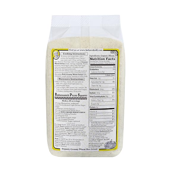 Amazon.com : Bob's Red Mill Organic Creamy Wheat White Farina ...