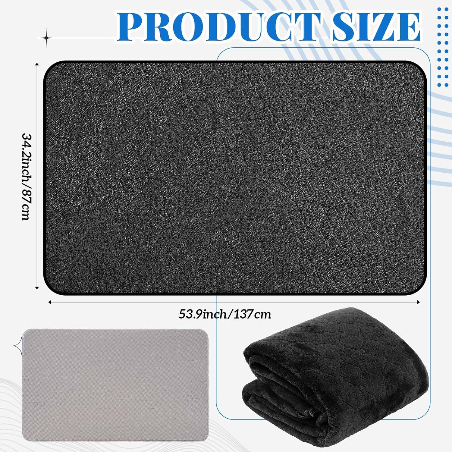 Couples Waterproof Mat Lover Reusable Stainproof Blanket Quiet Easy Use Towel Protector for Adult Multi Functional Bed Sheets Couple Messy Play Pleasure Comfort(Black,54 x 34 Inch) - Image 2