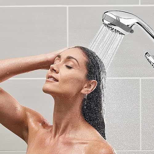 Miniatura 5 de Waterpik Sistema de ducha dual 2 en 1 con cabezal de ducha de lluvia y cabezal de ducha de mano de 8 modos cromado VIC-133E-NSP-853E