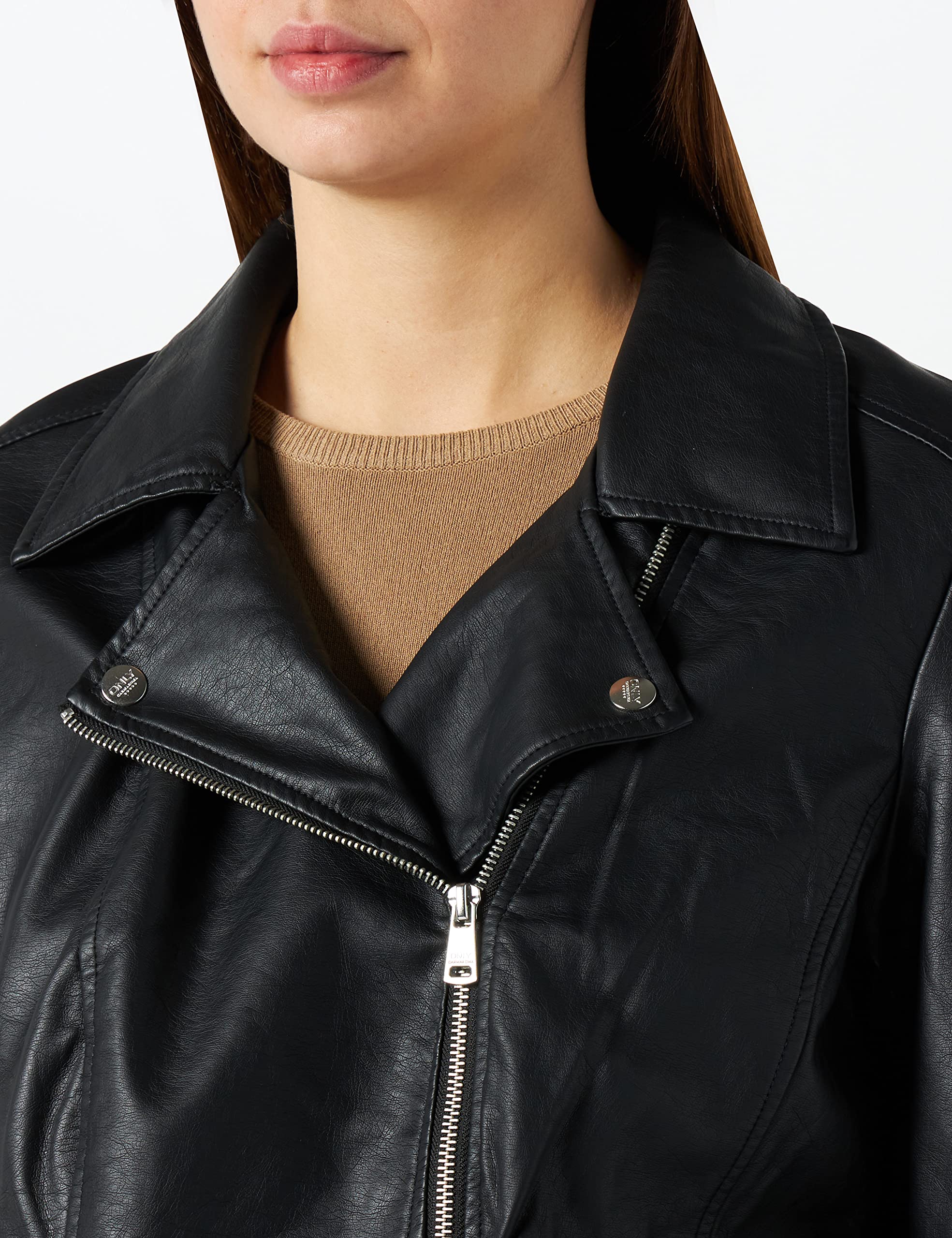Only CARMAKOMA Caremmy Faux Leather Biker Noos Giacca, Nero (Black), 52 Donna