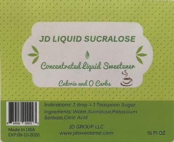 JD Liquid Sucralose 16 fl oz, 25% Concentrated Liquid Sweetener