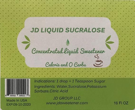 JD Liquid Sucralose 16 fl oz, 25% Concentrated Liquid Sweetener