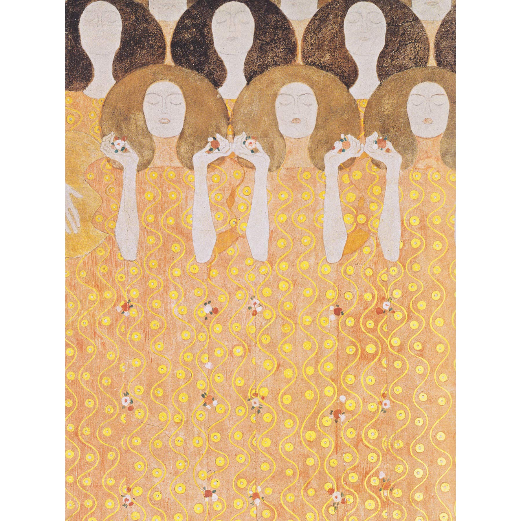 Artery8 Klimt Beethoven Frieze Detail Mural Painting Premium Wall Art Canvas Print 18X24 Inch