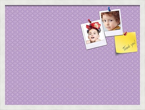 Miniatura 375 de PinPix Tablero de anuncios de corcho de 12 x 12 pulgadas. Este tablero decorativo enmarcado viene con diseño de círculos B W y un marco blanco