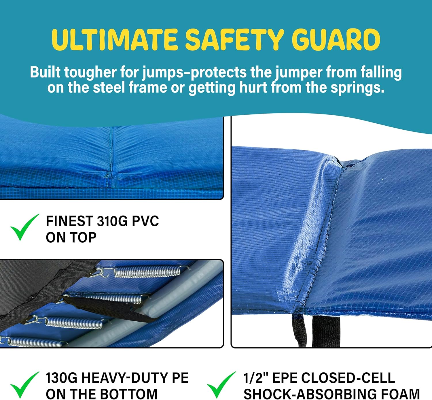 Machrus Upper Bounce Round Trampoline Replacement Safety Pad Spring Cover, Protective Accessories