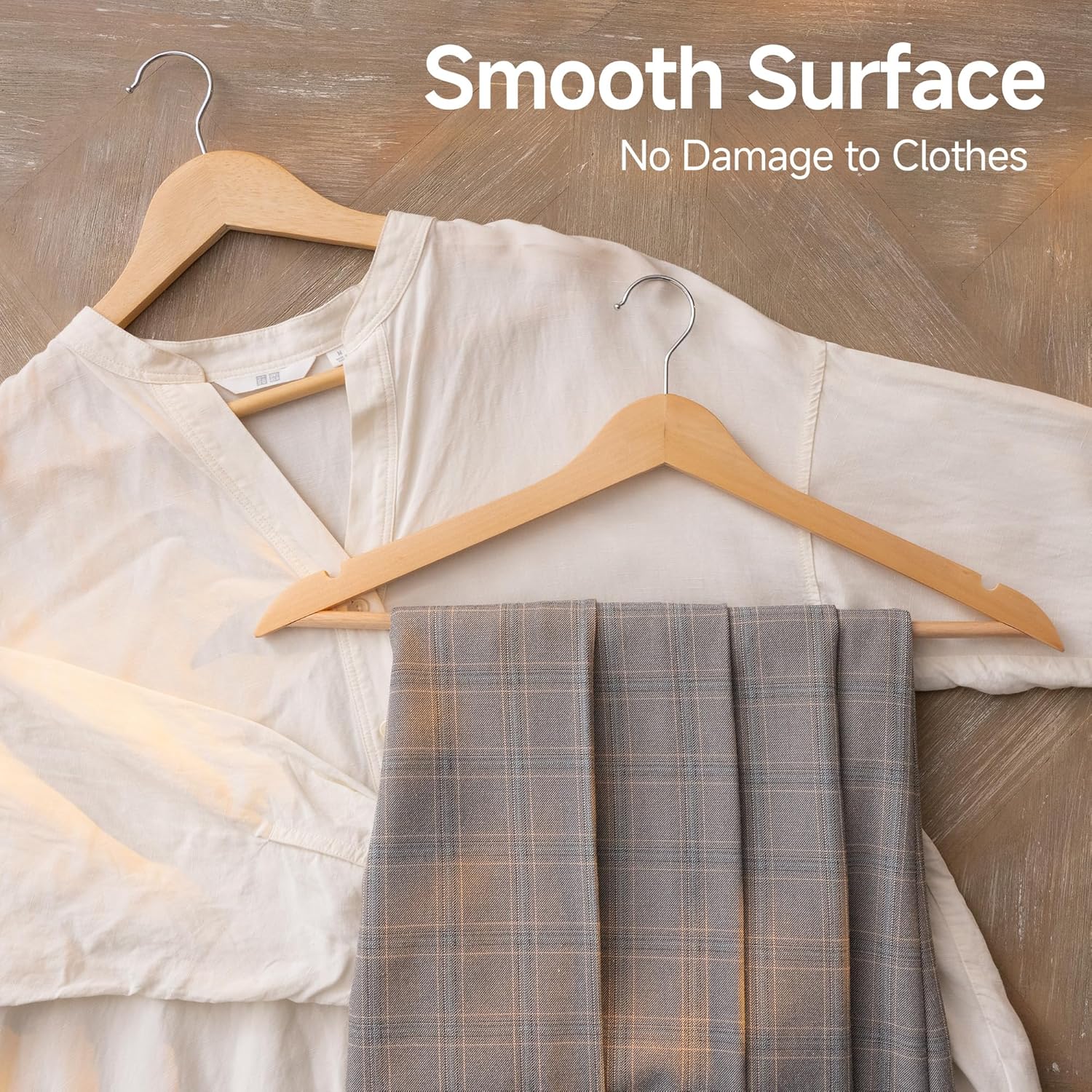 StorageWorks Clothes Hangers Natural Wood Color and Walnut Color