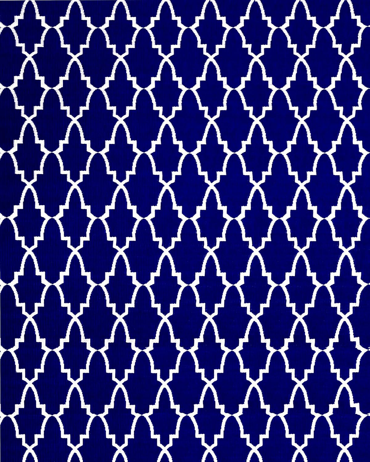 Mad Mats Geometric Outdoor Rug, Reversible Plastic Mat (6' x 9', Casa Blanca - Blue/White)