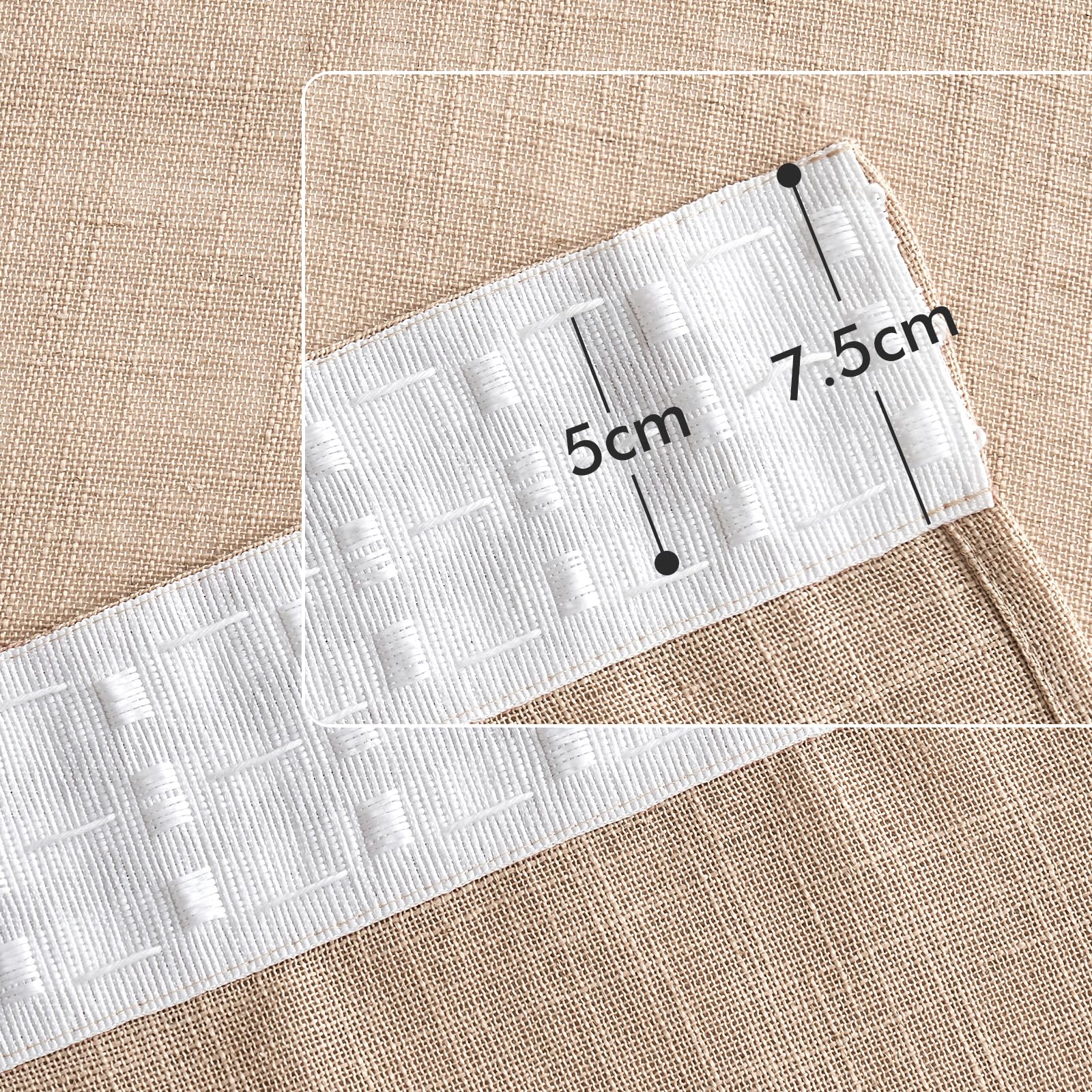 Woaboy Rideau Voilage Lin Translucide Salon Ruban Lot de 2 140x245cm Blé | Tissu effet lin translucide pour salon et chambre, filtre la lumière et préserve l intimité.