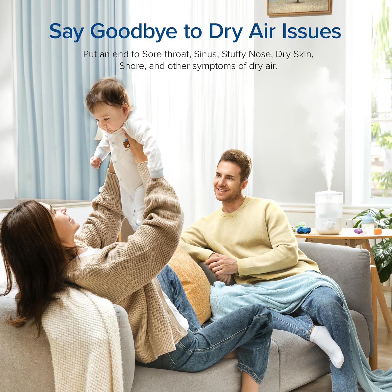 Levoit Humidifiers with 3L and 2.5L Tanks, Top Fill, 25 Hours Runtime, Essential Oil Diffuser