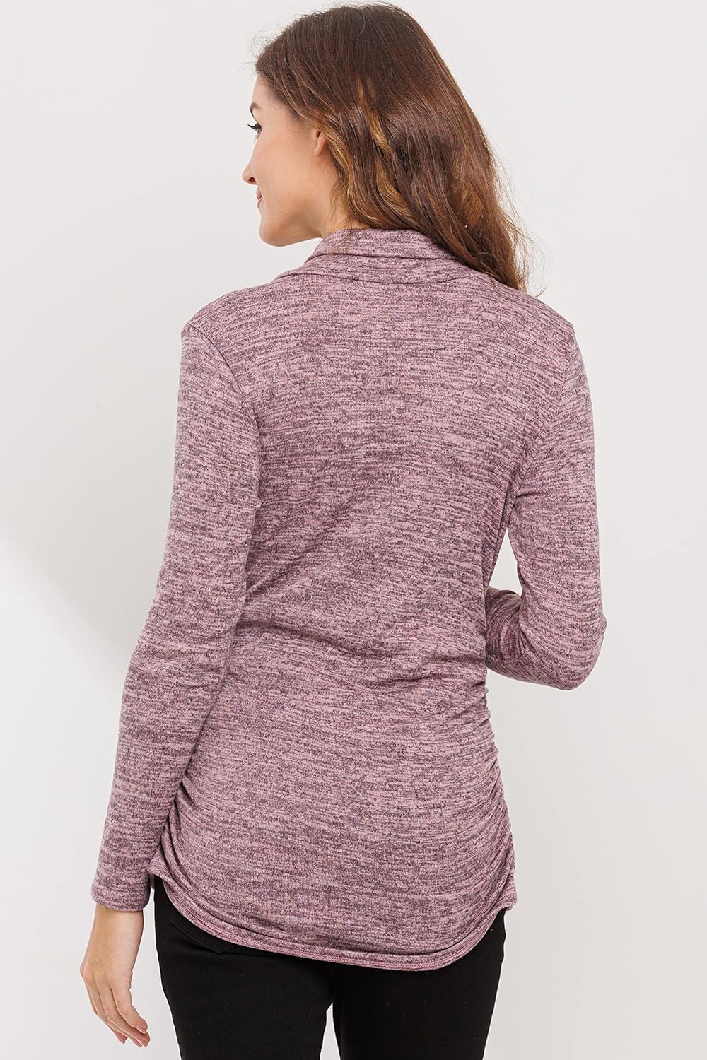 Women's Long Sleeve Maternity Sweater Top (Mauve, Large)