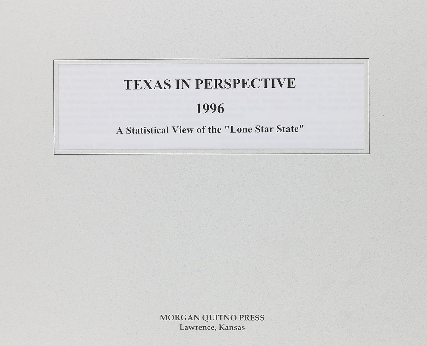 Texas in Perspective 1996 Kathleen O'Leary, Scott E