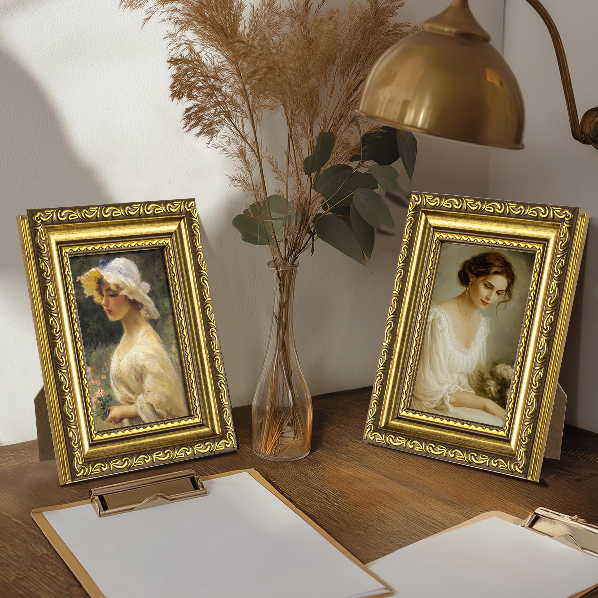 Amazon.com - eletecpro 3x4 Picture Frames Set of 4, Rustic Gold