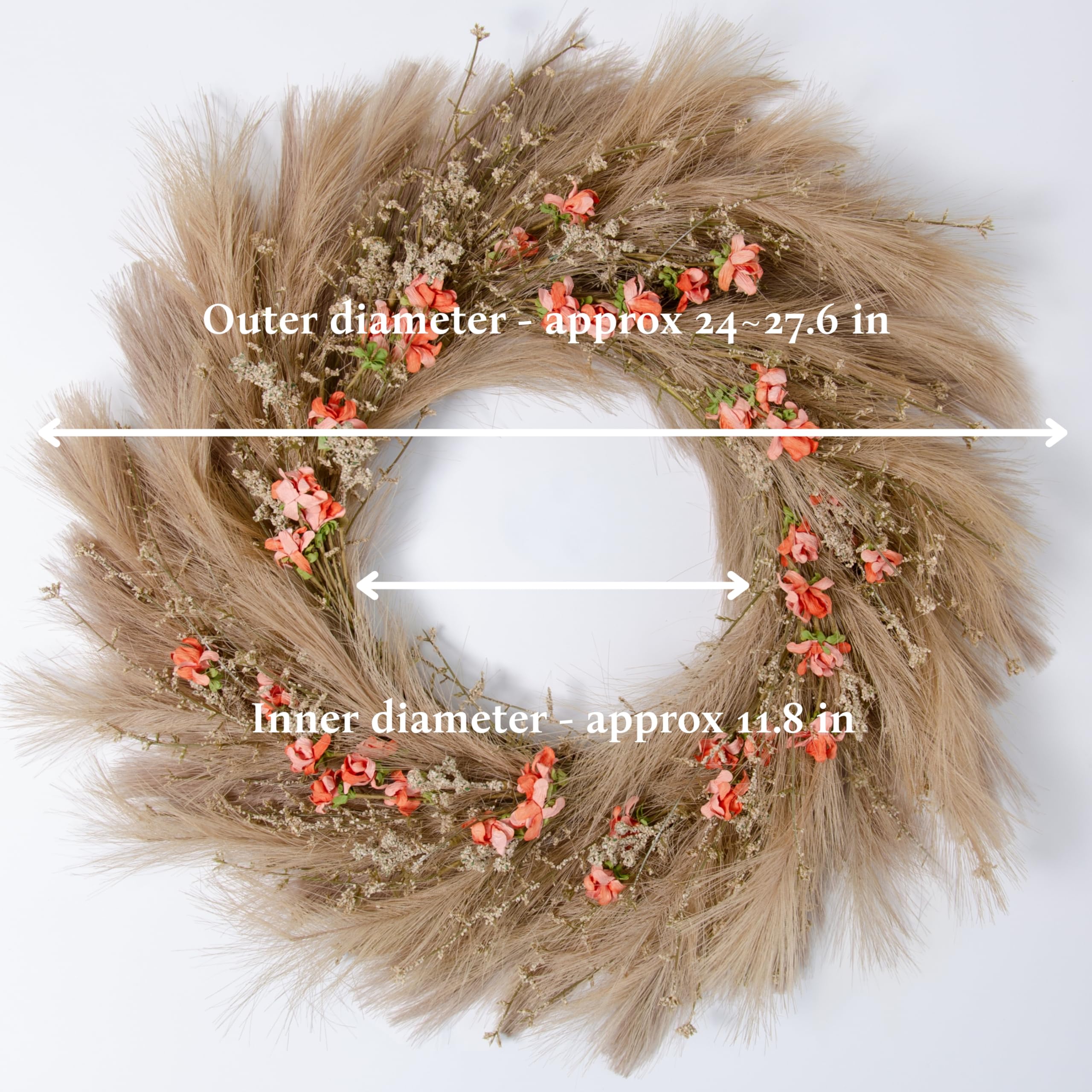 Amazon.co.jp : Perfnique パンパスグラスリース、27インチ