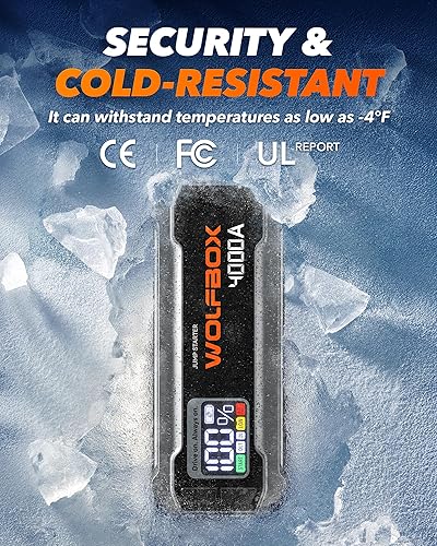 Miniatura 8 de WOLFBOX MV24 - Arrancador de salto de 4000 A, paquete de refuerzo de coche de 12 V con cargador rápido de 65 W, pantalla LED, batería de arranque