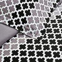 Vista 4 de SUPERIOR Sutton - Juego de funda de edredón, tamaño matrimonial/queen, negro/gris