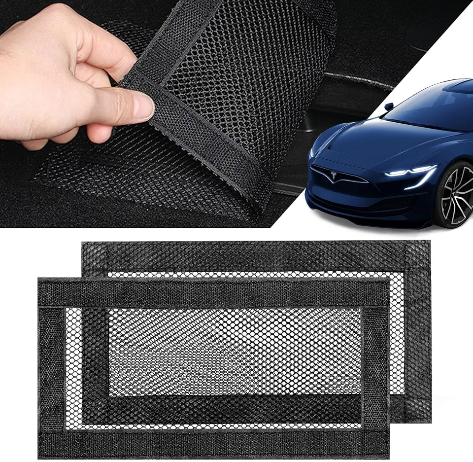 2 Pack Rear Air Vent Cover for Tesla Model 3 & Model Y Rear Seat Air Conditioner Outlet Protector with Upgraded Mesh Cloth and Velcro Car Air Vent Accessories for Tesla Model Y / 3