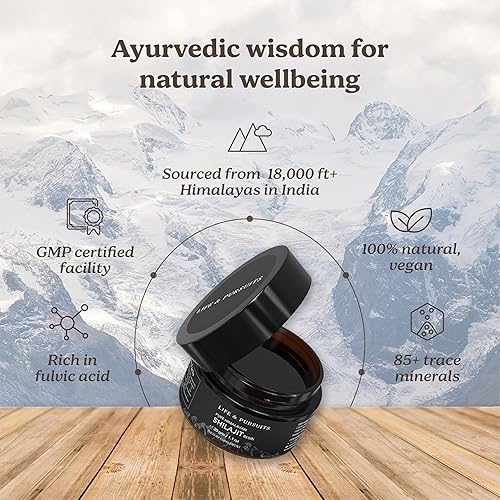 Miniatura 6 de Life & Pursuits Resina Shilajit del Himalaya 100% pura de la India, 1.1 onzas, 500 mg, mínimo 75% de ácido fúlvico, más de 85 minerales traza,