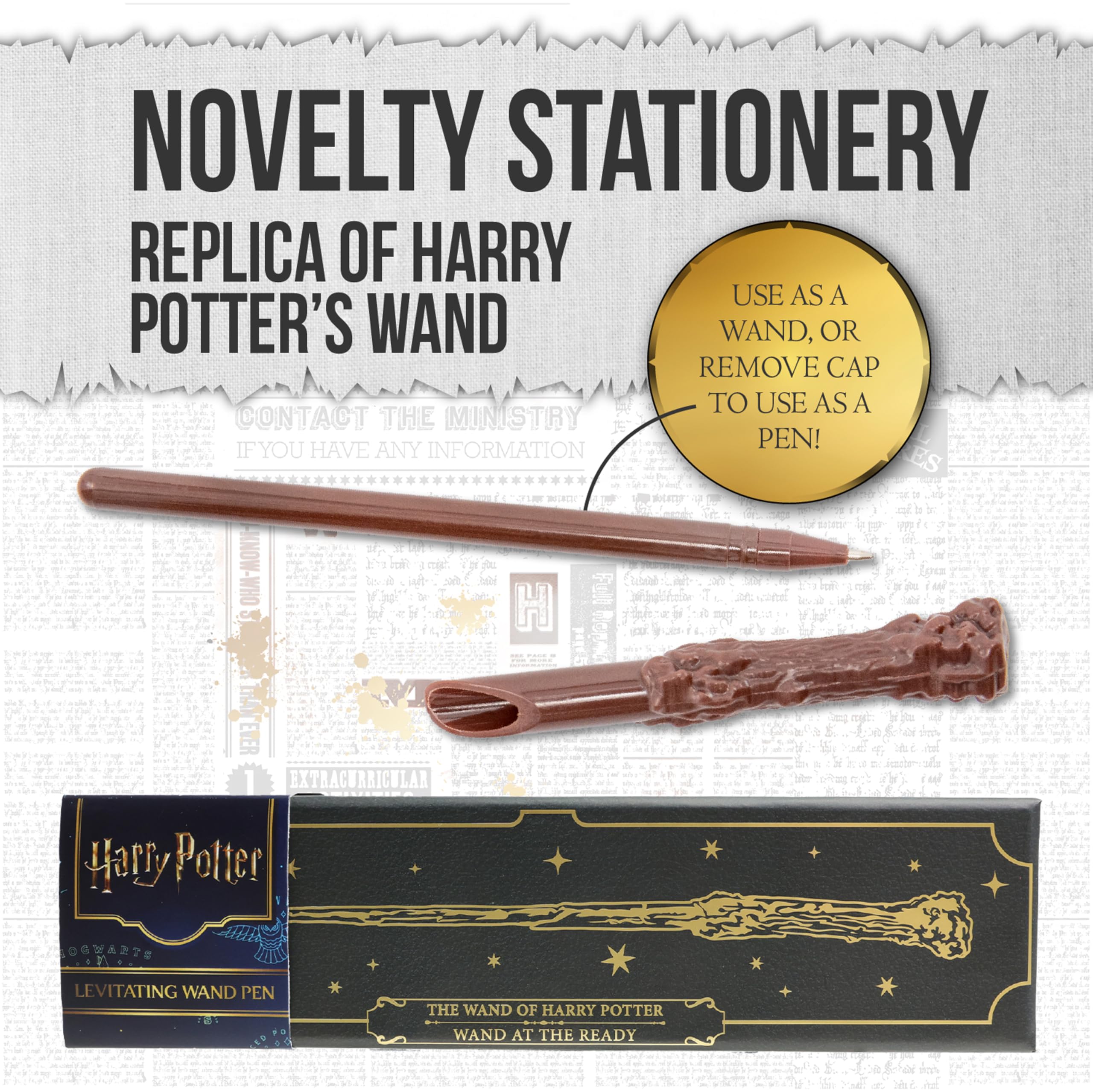 Harry Potter Magic Levitating Wand Pen with Display Stand, Collectible Stationery Writing Set Desk Accessories - Image 3