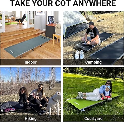 Miniatura 8 de KingCamp Catre de campamento, plegable, portátil, resistente, ultraligera, para adultos, tienda de campaña, senderismo, mochilero, montañismo,