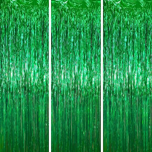 Miniatura 42 de Cortinas de 3.3 x 6.6 pies con flecos de papel de aluminio, decoraciones de fiesta con serpentinas, telón de fondo con flecos para cumpleaños, baby