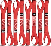 Vista 8 de 8PK correas de amarre para motocicleta, de 1.6 x 17 pulgadas, 12000 libras, resistencia a la rotura, bucles de amarre resistentes para asegurar