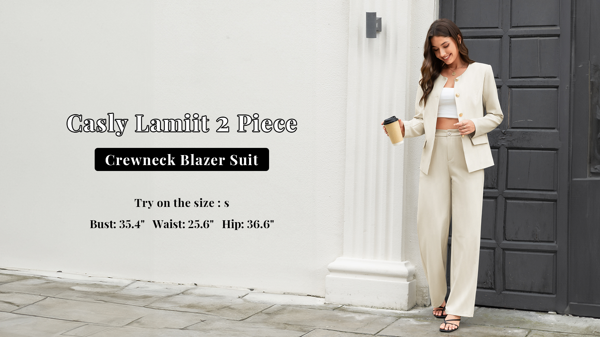Casly Lamiit Womens 2 Piece Business Casual Outfits Dressy Blazer