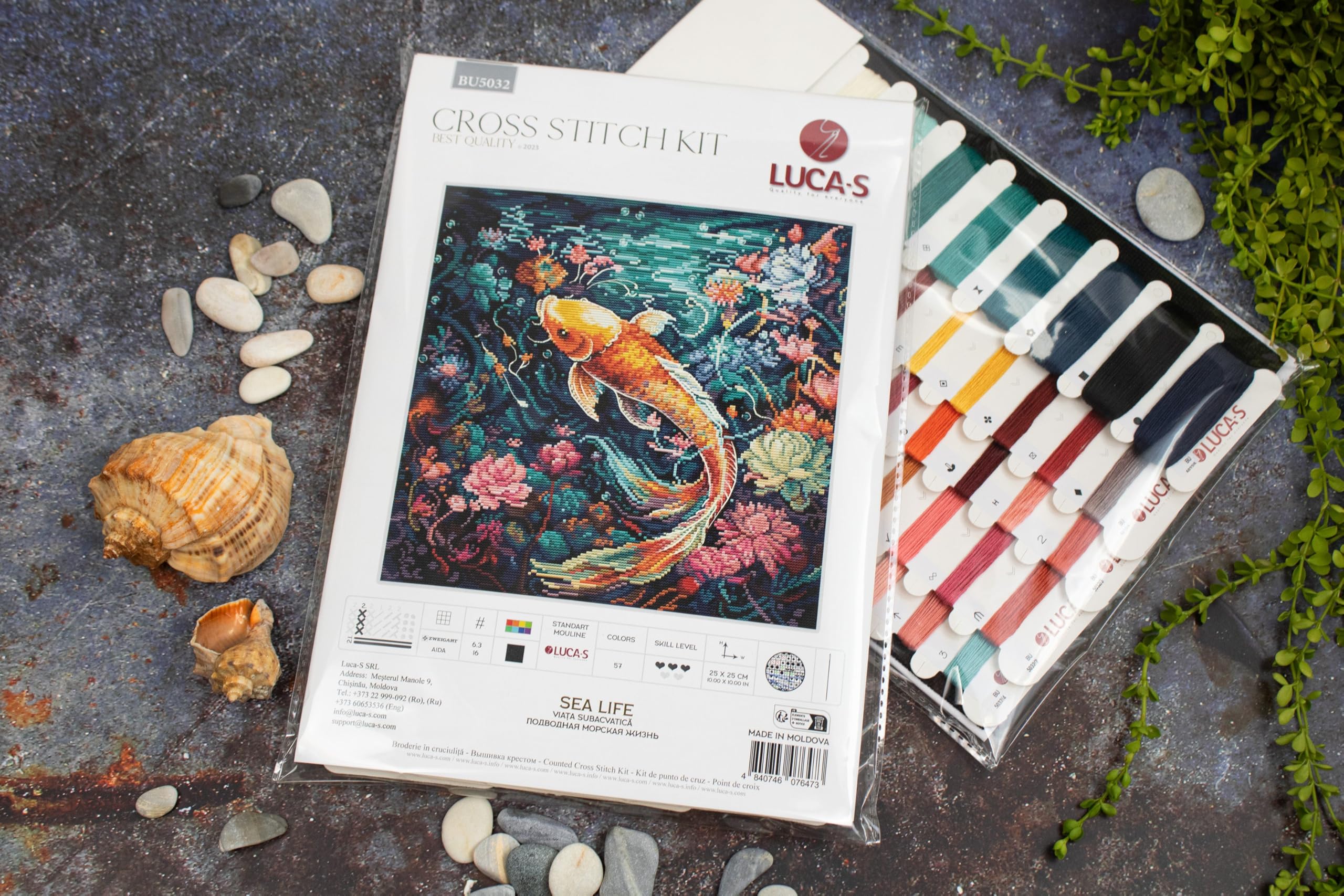 Amazon.com: Luca-S Cross Stitch Kit Sea Life Crafts, BU5032