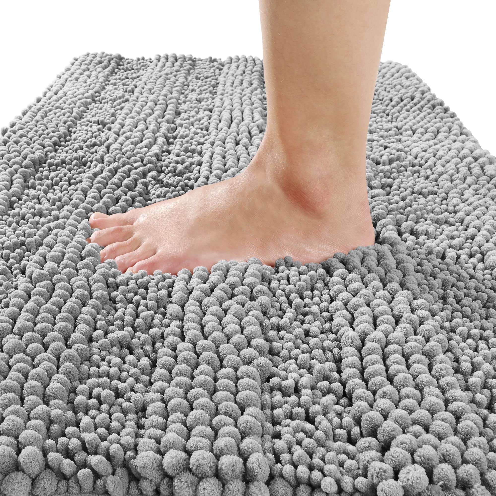 Yimobra Chenille Striped Bathroom Rug Mat, Luxury Extra Thick and Soft