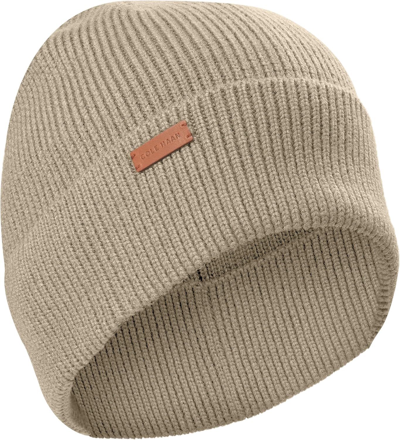 Cole Haan Men's Heritage Rib Cuff Wool Beanie Hat, One Size