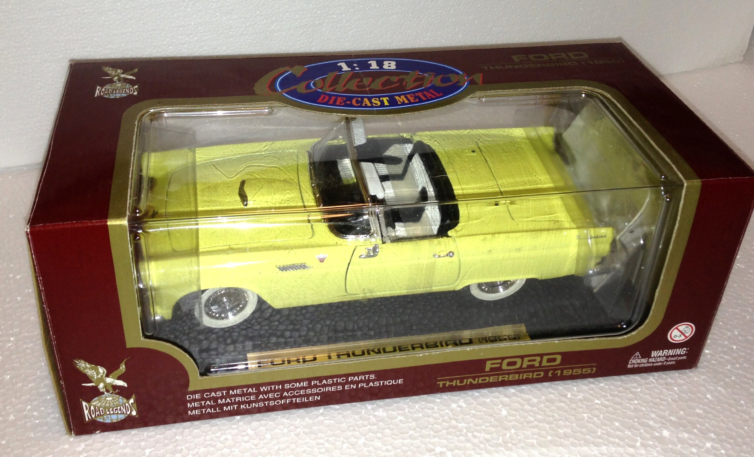 Amazon | 1955フォードサンダーバードRoad Legends Yellow Convertible 